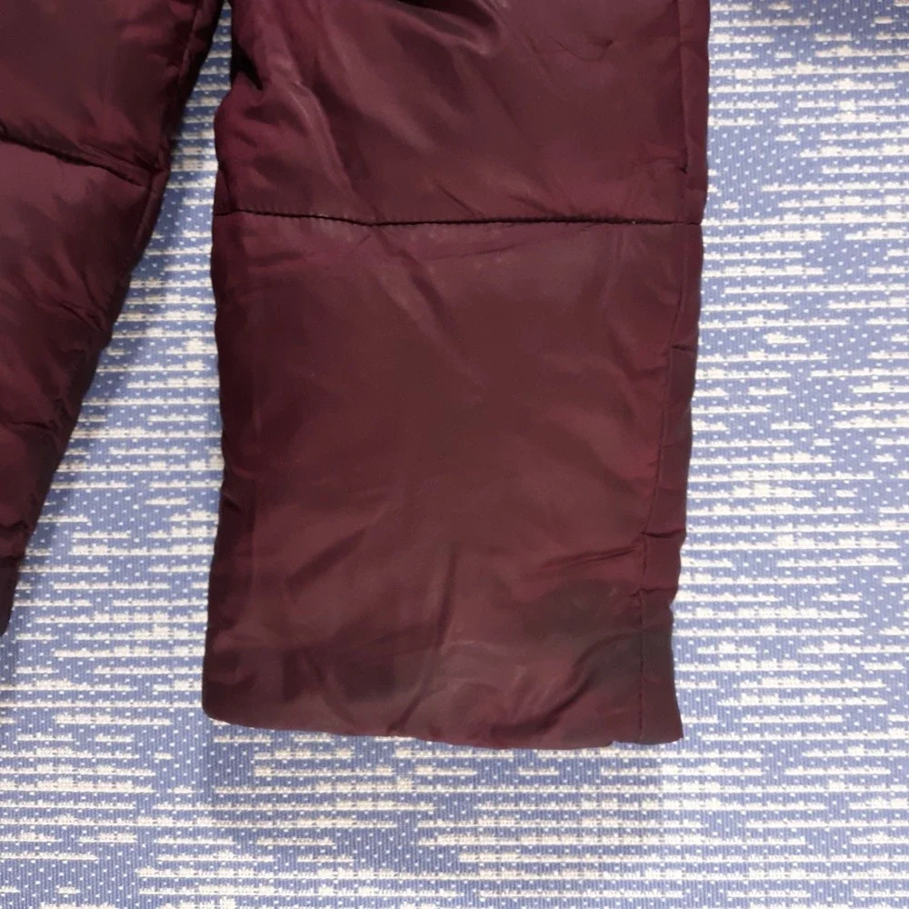Lululemon Puffer Jacket Coat Womens 8 Full Zip Goose Down Maroon Hooded